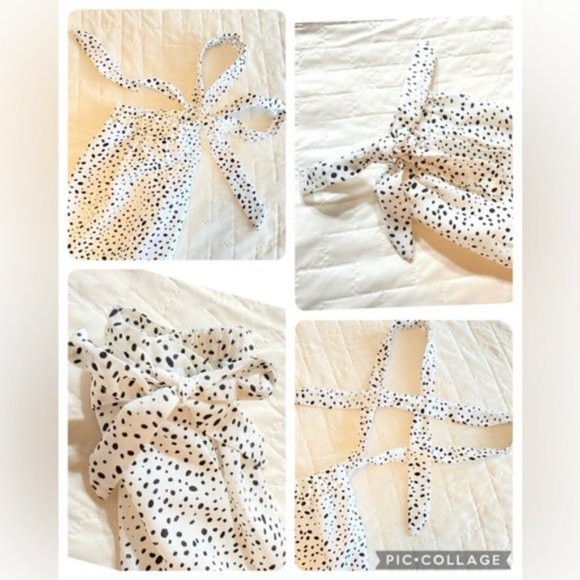 Dalmatian Print Cold Shoulder Blouse NEW - Picture 10 of 16